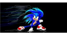 Drawing of Sonic the hedgehog by Soraya