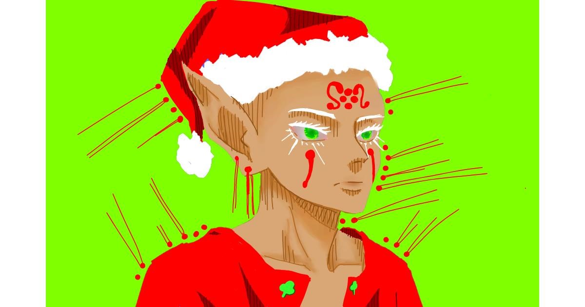 Drawing of Christmas elf by POWER‼️