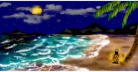Drawing of Beach by Eclat de Lune