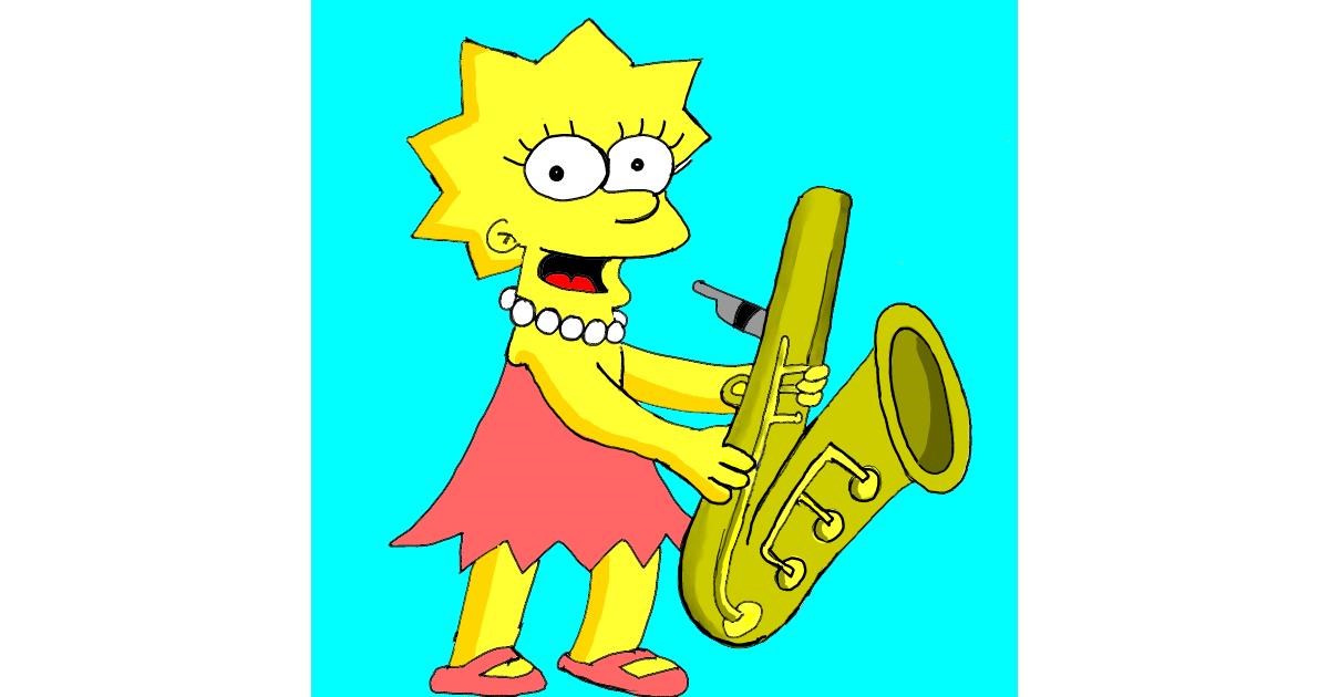 Drawing of Lisa Simpson by Lou