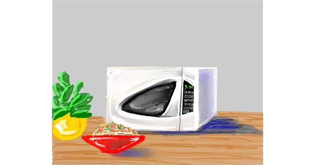 Drawing of Microwave by Andrea