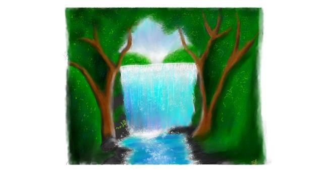 Drawing of Waterfall by Sara