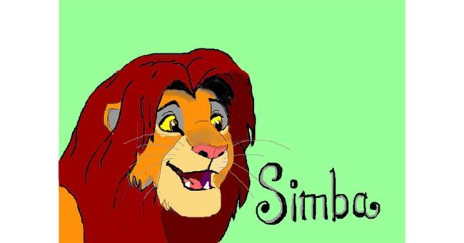 Drawing of Simba (Lion King) by Debidolittle