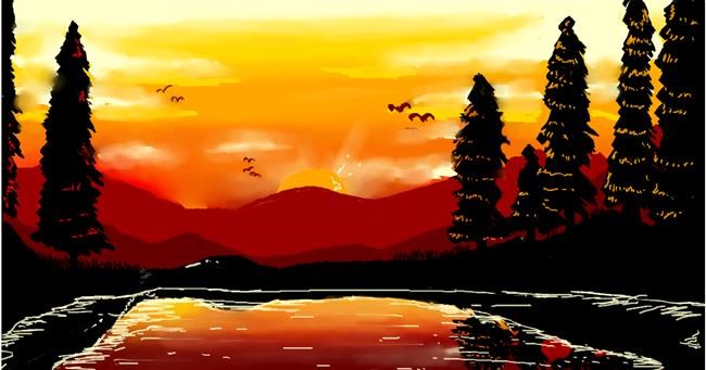 Sonnenuntergang-Zeichnung von Rosa_ella
