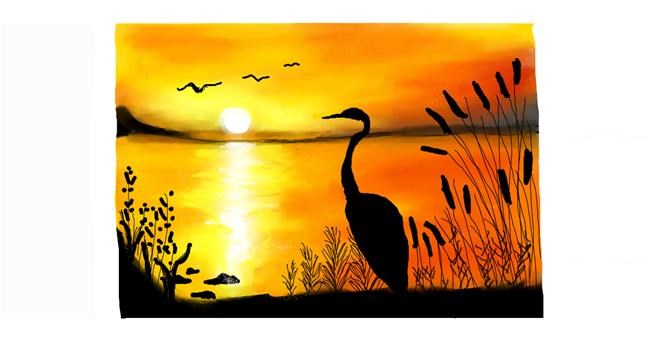 Drawing of Sunset by DebbyLee