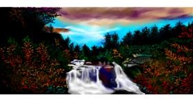 Drawing of Waterfall by Chaching