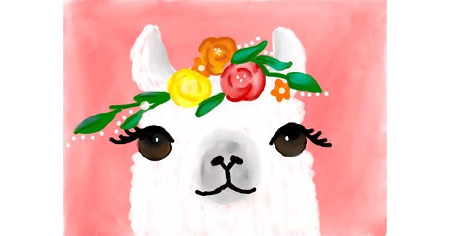 Drawing of Llama by Autumn