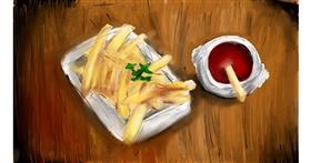 Drawing of French fries by Mia