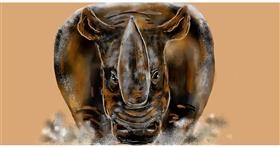 Drawing of Rhino by Eclat de Lune