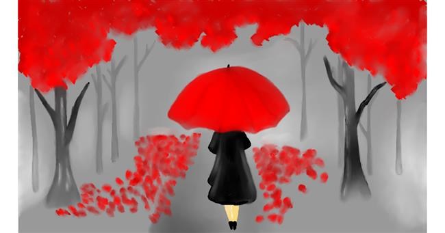 Drawing of Umbrella by Priscilla
