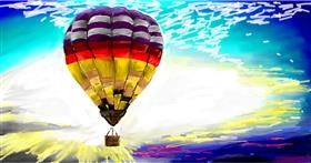 Drawing of Hot air balloon by Mia