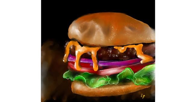 Drawing of Burger by Leah