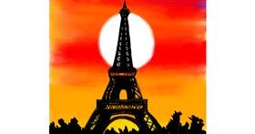 Drawing of Eiffel Tower by Wizard