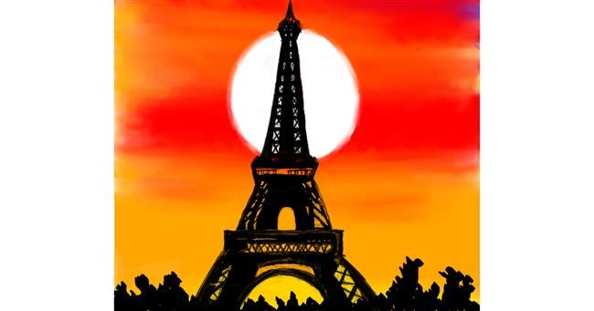 Drawing of Eiffel Tower by Wizard