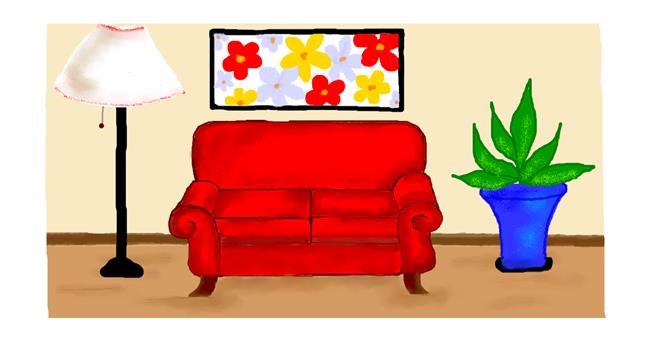 Drawing of Couch by DebbyLee