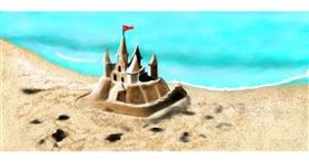 Drawing of Sand castle by Chaching