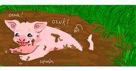 Drawing of Pig by Korben