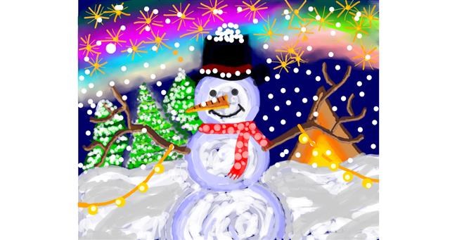Drawing of Snowman by Nuzha