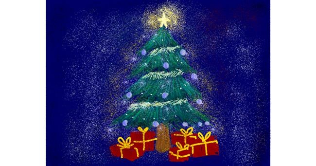 Drawing of Christmas tree by Tara