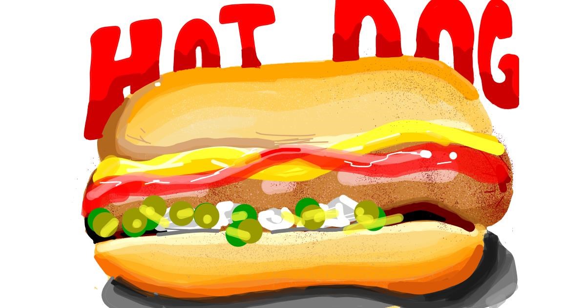 Drawing of Hotdog by Rain