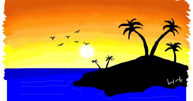Drawing of Island by pajama