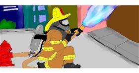 Drawing of Firefighter by Kim