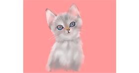 Drawing of Kitten by Cec