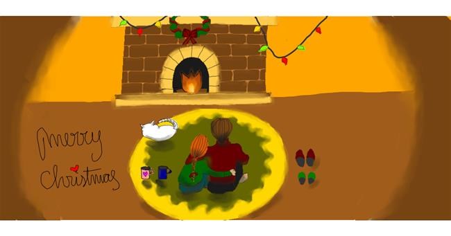 Drawing of Fireplace by Mar