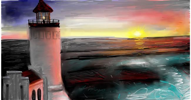 Drawing of Lighthouse by Soaring Sunshine