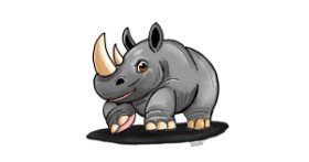 Drawing of Rhino by GreyhoundMama