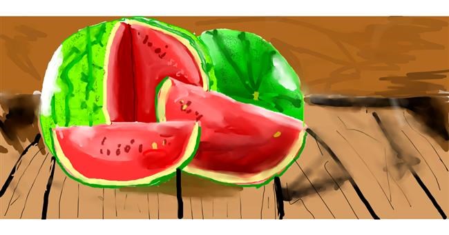 Drawing of Watermelon by lankybox