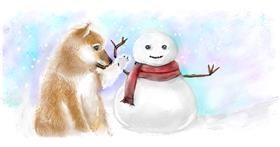 Drawing of Snowman by Mea