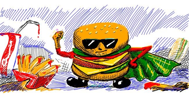 Drawing of Burger by aanturnip