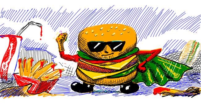 Drawing of Burger by aanturnip