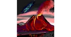 Drawing of Volcano by camay