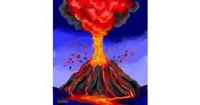 Drawing of Volcano by GreyhoundMama