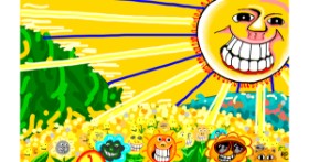 Drawing of Sunflower by Flowerpot