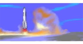 Drawing of Rocket by Aneeyas