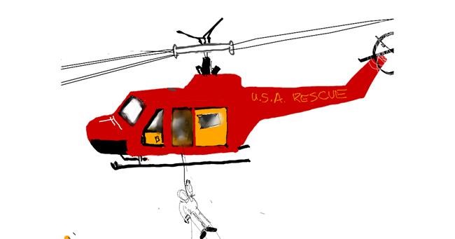 Drawing of Helicopter by Shine