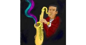 Drawing of Saxophone by 👽mint