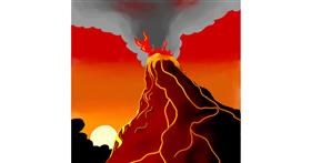 Drawing of Volcano by Hunter