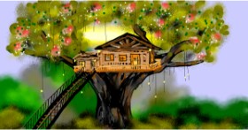 Drawing of Treehouse by Eclat de Lune