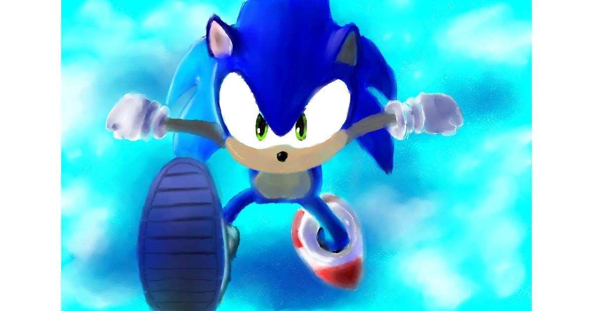 Drawing of Sonic the hedgehog by Wizard