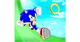 Drawing of Sonic the hedgehog by Sofie