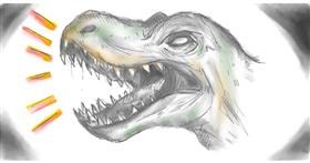 Drawing of T-rex dinosaur by You
