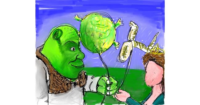 Drawing of Shrek by JCat