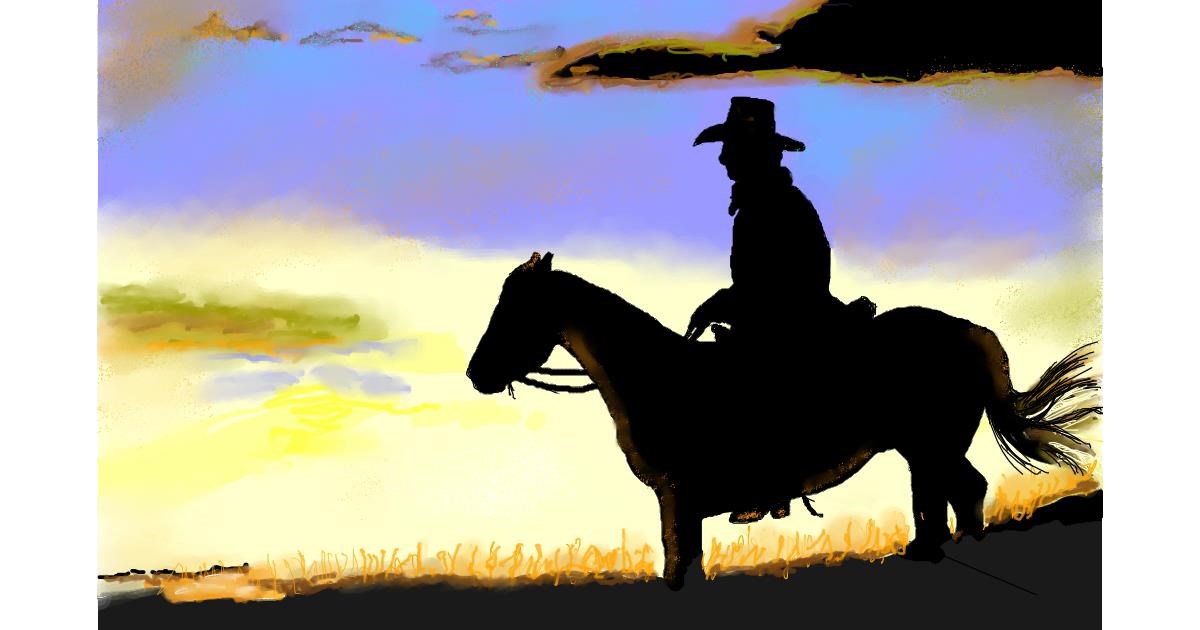 Drawing of Cowboy by GJP