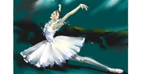 Drawing of Ballerina by Moon