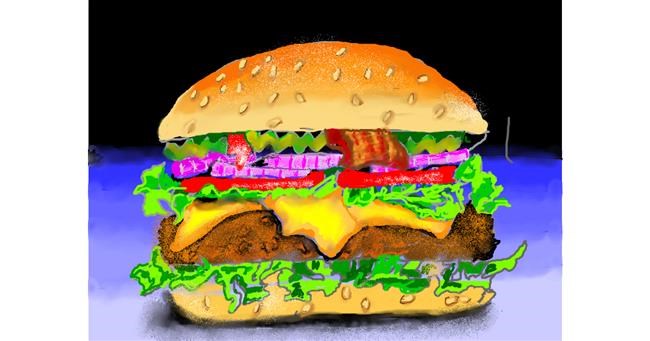 Drawing of Burger by SAM AKA MARGARET 🙄