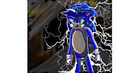 Drawing of Sonic the hedgehog by Leah
